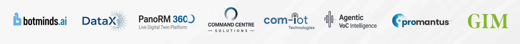 Botminds.ai, DataX, PanoRM360, Command Centre Solutions, COM-IoT, Agentic VoC Intelligence, Promantus, GIM